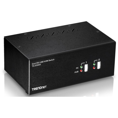 TRENDnet TK-232DV 2-Port Desktop KVM Switch, 2046 x 1536 resolution, 2 USB 2.0